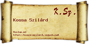 Kossa Szilárd névjegykártya