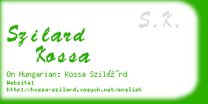 szilard kossa business card